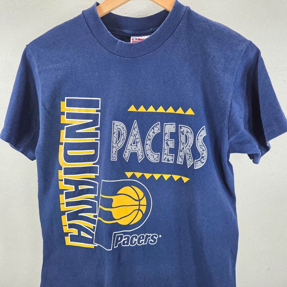 Vintage 90s Indiana Pacers NBA Single Stitch Navy Tee Sz M